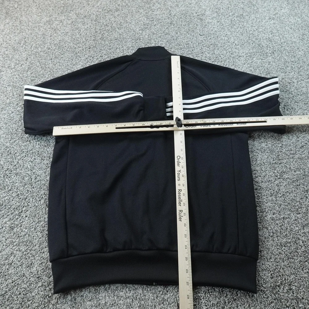 Adidas Jacket Mens L Black Firebird Trefoil Track Full Zip Athletic Coat Workout